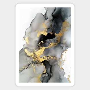 Metallic Mirage - Abstract Alcohol Ink Art Sticker